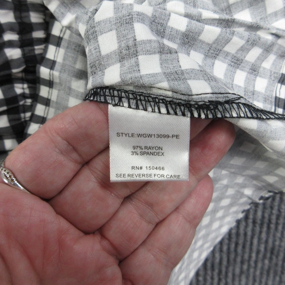 Market & Spruce Blouse Womens M Black Nina Tie Front Smocked V-Neck Spandex NWT - Picture 8 of 12